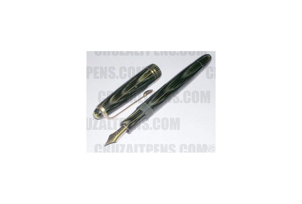 242 LAMINADA COLOR VERDE Y NEGRO ( AÑOS 50 ) - PLUMA EST. MONTBLANC