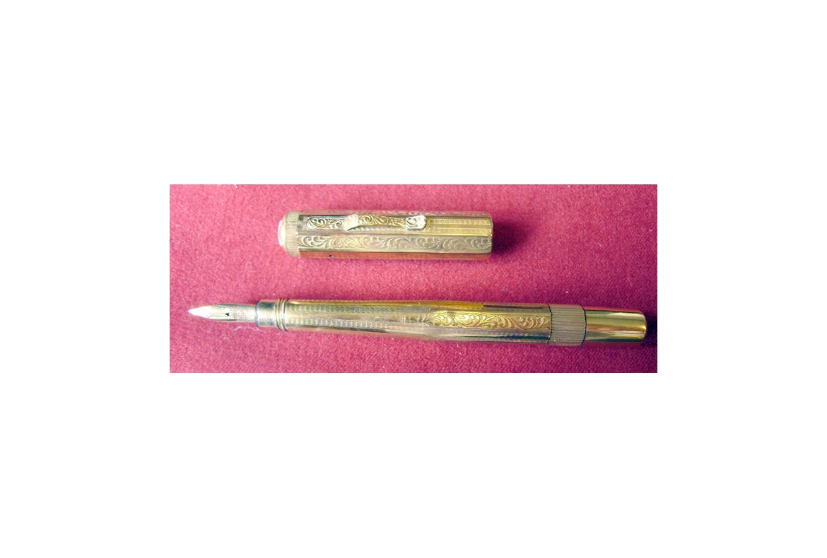 SAFETY Nº 2 OCTAGONAL EN ORO (AÑOS 20) - PLUMA MONTBLANC